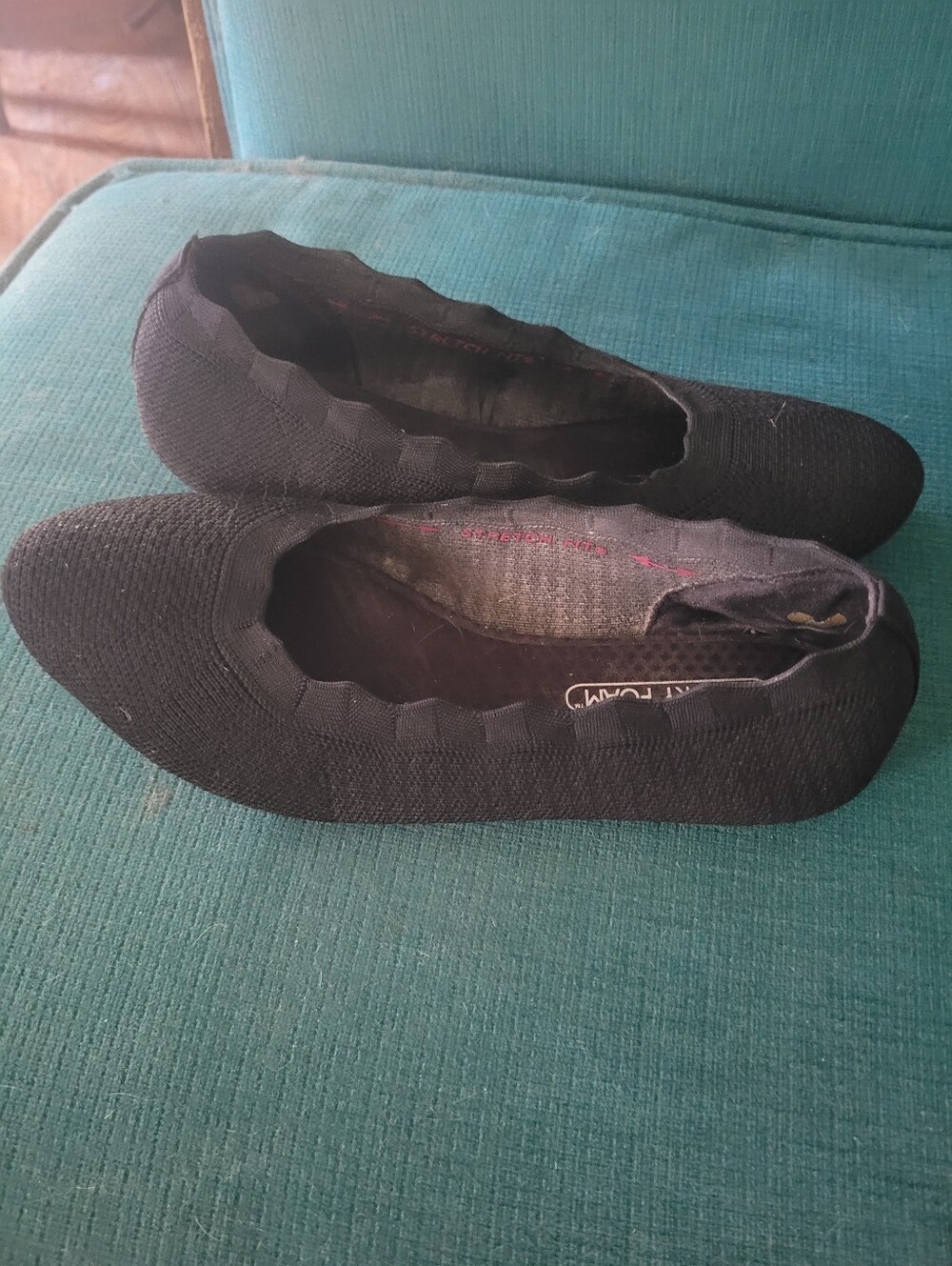 Skechers Women’s Black Knit Ballet Flats